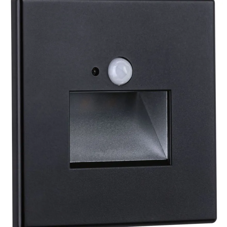 Upotettava LED-seinävalaisin Paulmann Edge Quadro 80x42mm 1.2W 25lm 2700K liiketunnistin
