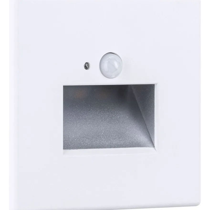 Upotettava LED-seinävalaisin Paulmann Edge Quadro 80x42mm 1.2W 25lm 2700K liiketunnistin