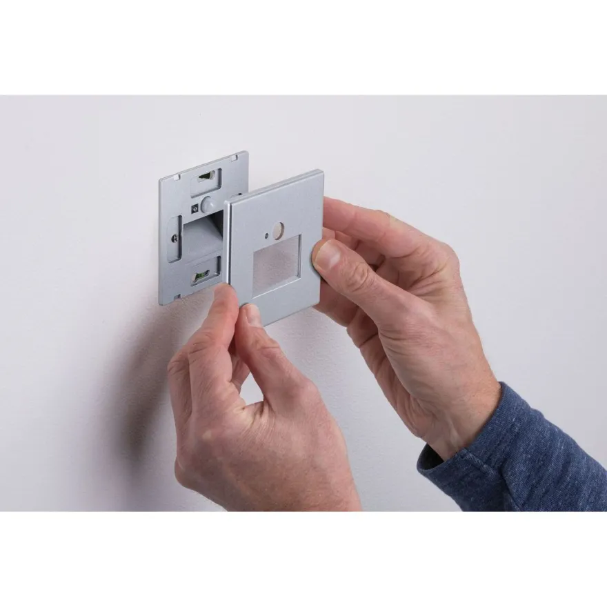 Upotettava LED-seinävalaisin Paulmann Edge Quadro 80x42mm 1.2W 25lm 2700K liiketunnistin