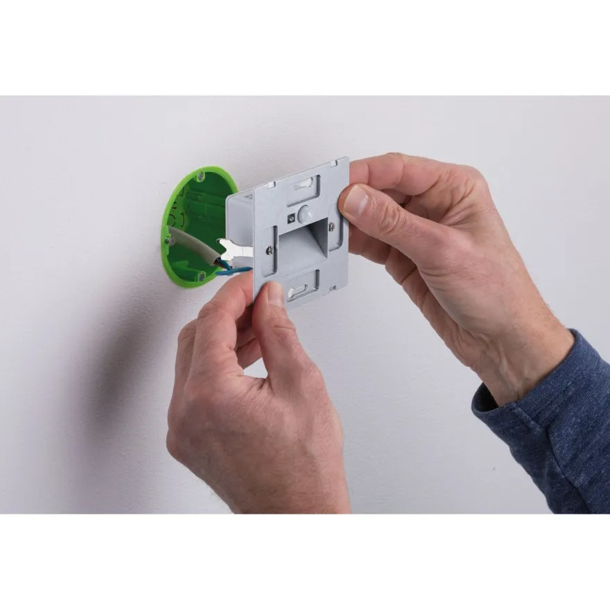 Upotettava LED-seinävalaisin Paulmann Edge Quadro 80x42mm 1.2W 25lm 2700K liiketunnistin