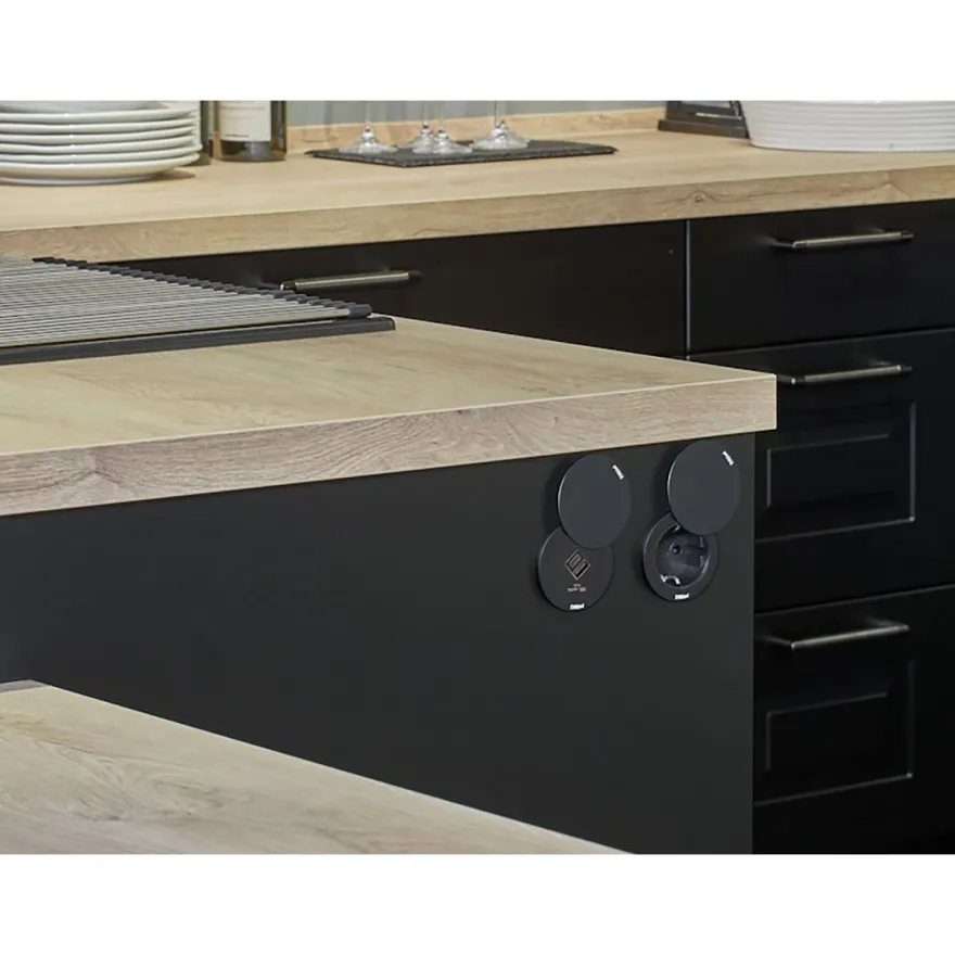 USB-latauslaite Savo Evoline ONE, USB-A ja -C, musta/valkoinen/rst