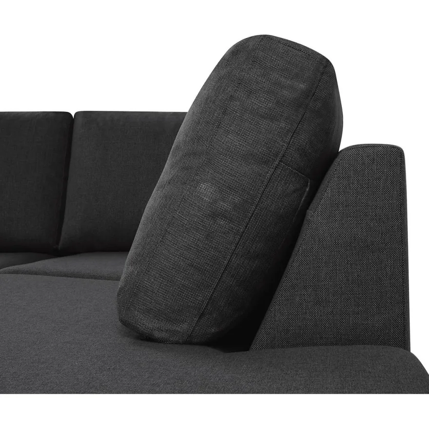 U-sohva Scandinavian Choice Crazy XL 4+1 ist oikea korkeat pyöreät jalat antrasiitti/musta