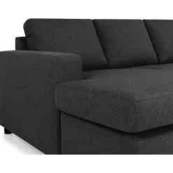 U-sohva Scandinavian Choice Crazy XL 4+1 ist oikea korkeat pyöreät jalat antrasiitti/musta