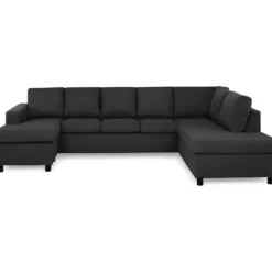 U-sohva Scandinavian Choice Crazy XL 4+1 ist oikea korkeat pyöreät jalat antrasiitti/musta