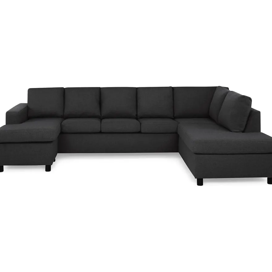 U-sohva Scandinavian Choice Crazy XL 4+1 ist oikea korkeat pyöreät jalat antrasiitti/musta