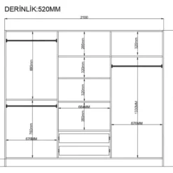 Vaatekaappi Linento Furniture Rb-064, 210x184cm, mattavalkoinen
