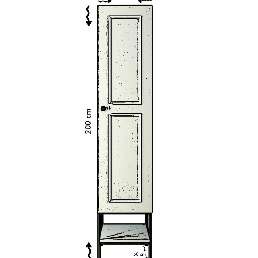 Vaatekaappi Linento Furniture Martin 1, 42cm, valkoinen