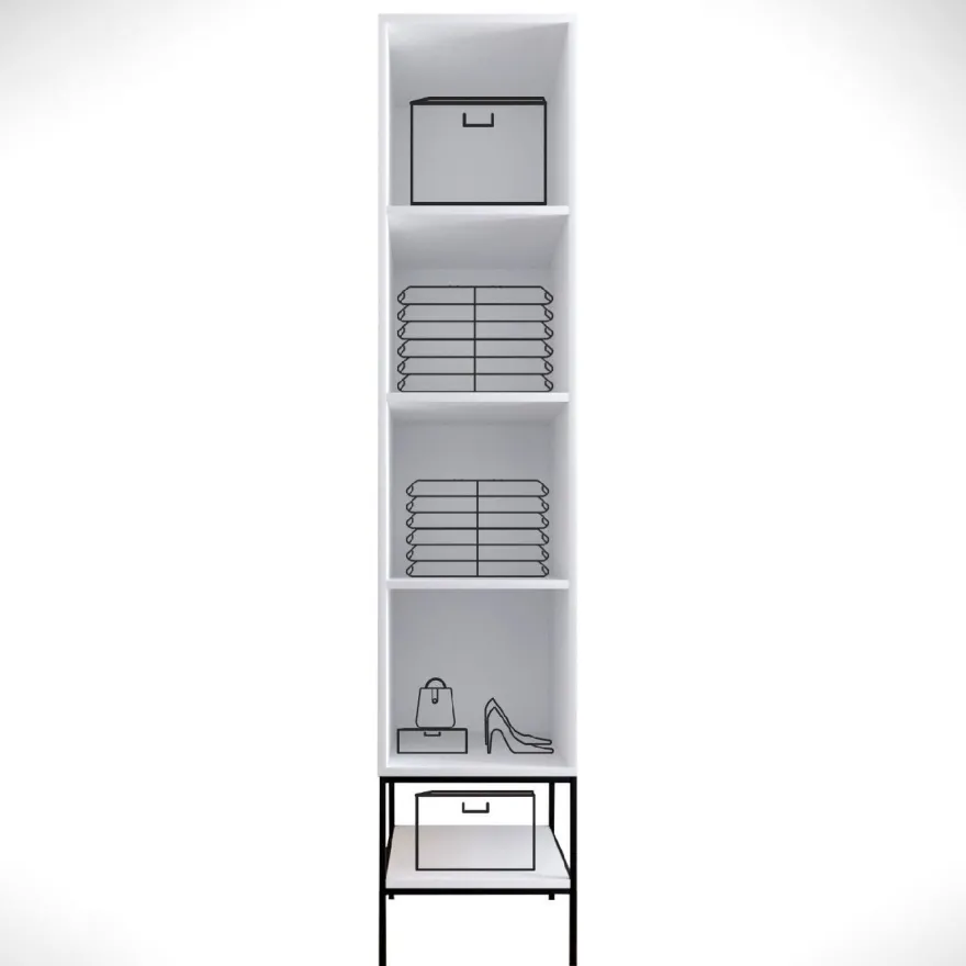 Vaatekaappi Linento Furniture Martin 1, 42cm, valkoinen