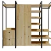 Vaatekaappi Linento Furniture Okan L600, 200cm, tammi/musta