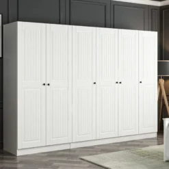 Vaatekaappi Linento Furniture Kale 4774 210x270cm valkoinen