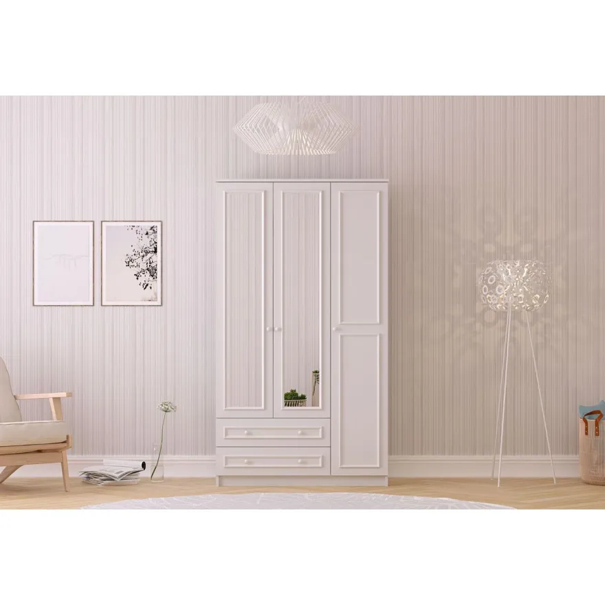 Vaatekaappi Linento Furniture Rb-186, 105x182cm, mattavalkoinen