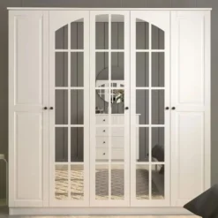 Vaatekaappi Linento Furniture Rb-016, 175x184cm, mattavalkoinen