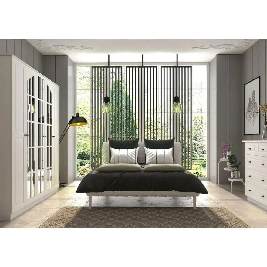Vaatekaappi Linento Furniture Rb-016, 175x184cm, mattavalkoinen