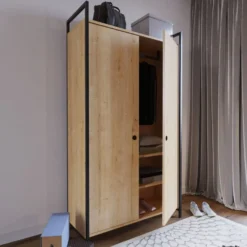 Vaatekaappi Linento Furniture L614, 100x180cm, ruskea