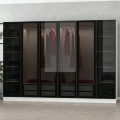 Vaatekaappi Linento Furniture Kale 210x270cm 4 vetolaatikkoa eri värejä