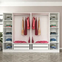 Vaatekaappi Linento Furniture Kale 210x270cm 4 vetolaatikkoa eri värejä