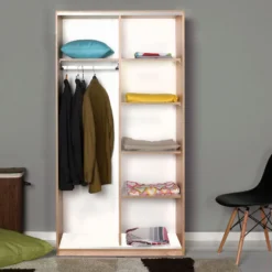 Vaatekaappi Linento Furniture Swd-436-Ss-2, 94x182cm, ruskea