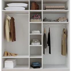 Vaatekaappi Linento Furniture Rb-185-13, 175x210cm, mattavalkoinen
