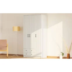 Vaatekaappi Linento Furniture Rb-185-01, 105x210cm, mattavalkoinen