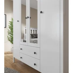 Vaatekaappi Linento Furniture FRN-20012, 140x194.8cm, valkoinen