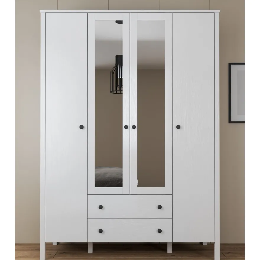 Vaatekaappi Linento Furniture FRN-20012, 140x194.8cm, valkoinen