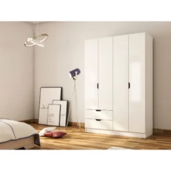 Vaatekaappi Linento Furniture Rb-156, 120x180cm, mattavalkoinen