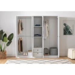Vaatekaappi Linento Furniture Lia 52 210, valkoinen