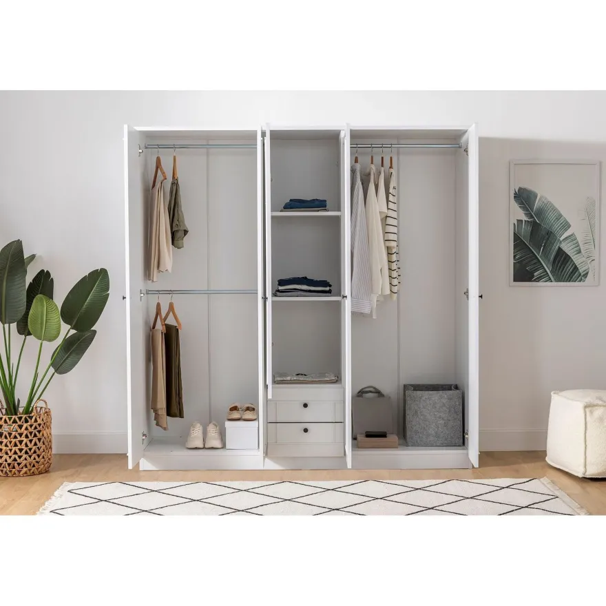 Vaatekaappi Linento Furniture Lia 52 210, valkoinen