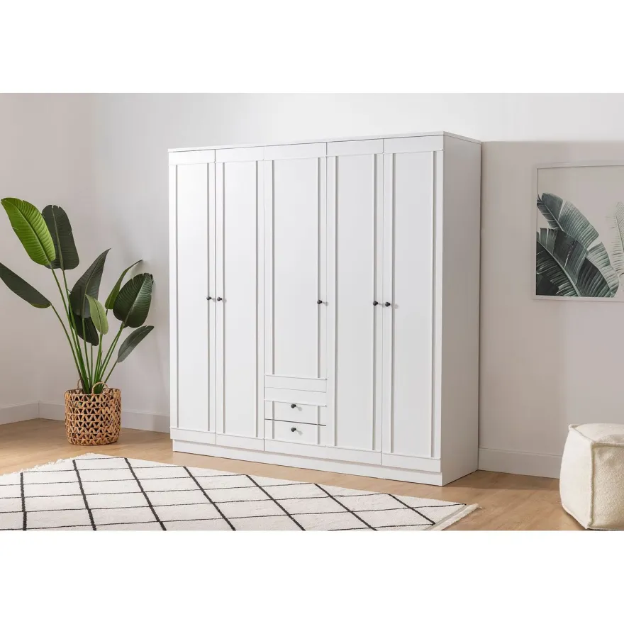 Vaatekaappi Linento Furniture Lia 52 210, valkoinen