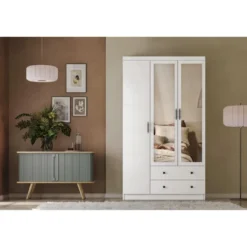 Vaatekaappi Linento Furniture Lavinia 1053 105cm valkoinen