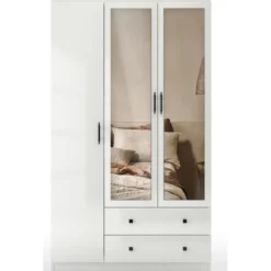 Vaatekaappi Linento Furniture Lavinia 1053 105cm valkoinen