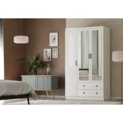 Vaatekaappi Linento Furniture Lavinia 1053 105cm valkoinen
