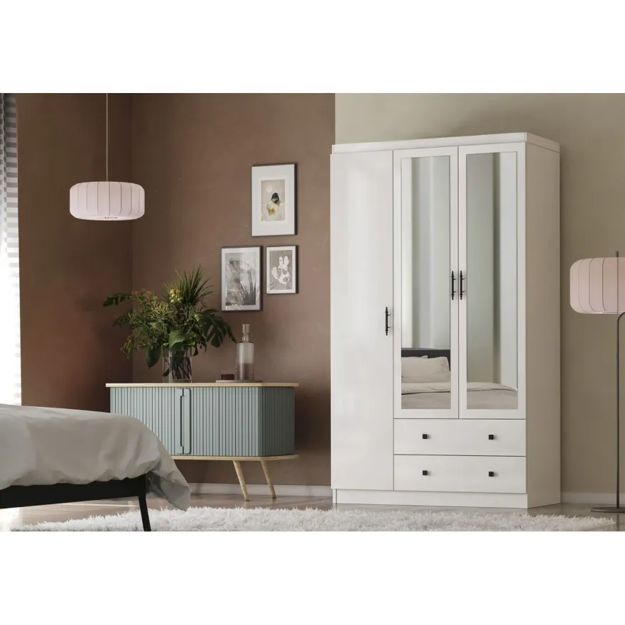 Vaatekaappi Linento Furniture Lavinia 1053 105cm valkoinen