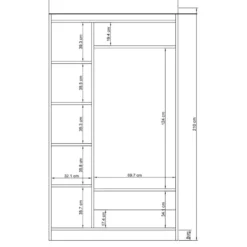 Vaatekaappi Linento Furniture Lavinia 1053 105cm valkoinen