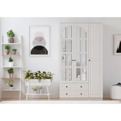 Vaatekaappi Linento Furniture Rb-011, 105x210cm, mattavalkoinen