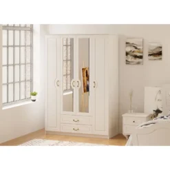 Vaatekaappi Linento Furniture Rb-177, 140x210cm, mattavalkoinen