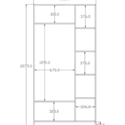 Vaatekaappi Linento Furniture Rb-176, 105x210cm, mattavalkoinen