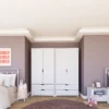 Vaatekaappi Linento Furniture Duru 022, mattavalkoinen