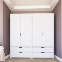 Vaatekaappi Linento Furniture Duru 022, mattavalkoinen