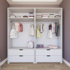 Vaatekaappi Linento Furniture Duru 022, mattavalkoinen