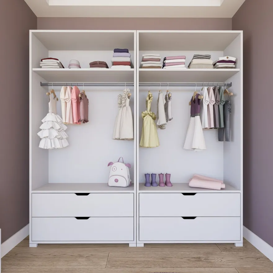 Vaatekaappi Linento Furniture Duru 022, mattavalkoinen