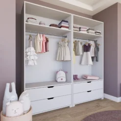 Vaatekaappi Linento Furniture Duru 022, mattavalkoinen