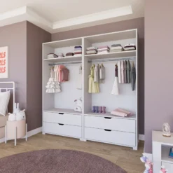 Vaatekaappi Linento Furniture Duru 022, mattavalkoinen