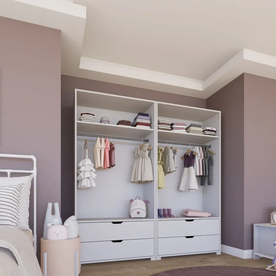 Vaatekaappi Linento Furniture Duru 022, mattavalkoinen