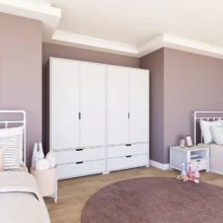 Vaatekaappi Linento Furniture Duru 022, mattavalkoinen