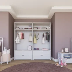 Vaatekaappi Linento Furniture Duru 022, mattavalkoinen