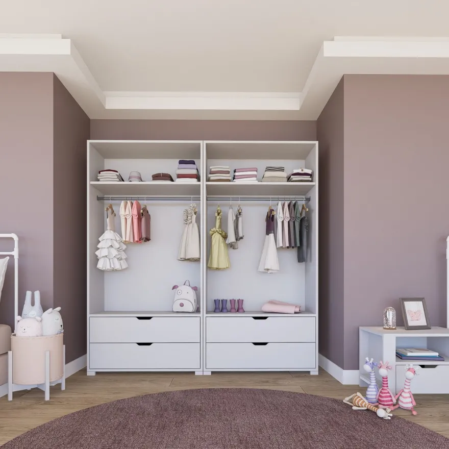 Vaatekaappi Linento Furniture Duru 022, mattavalkoinen