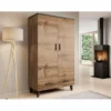 Vaatekaappi LOTTA II 2D2S, beige/musta (2704)