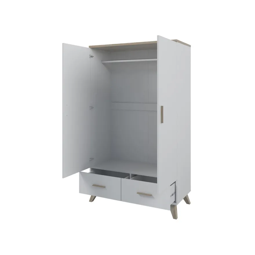 Vaatekaappi LOTTA II 2D2S, beige/musta (2704)