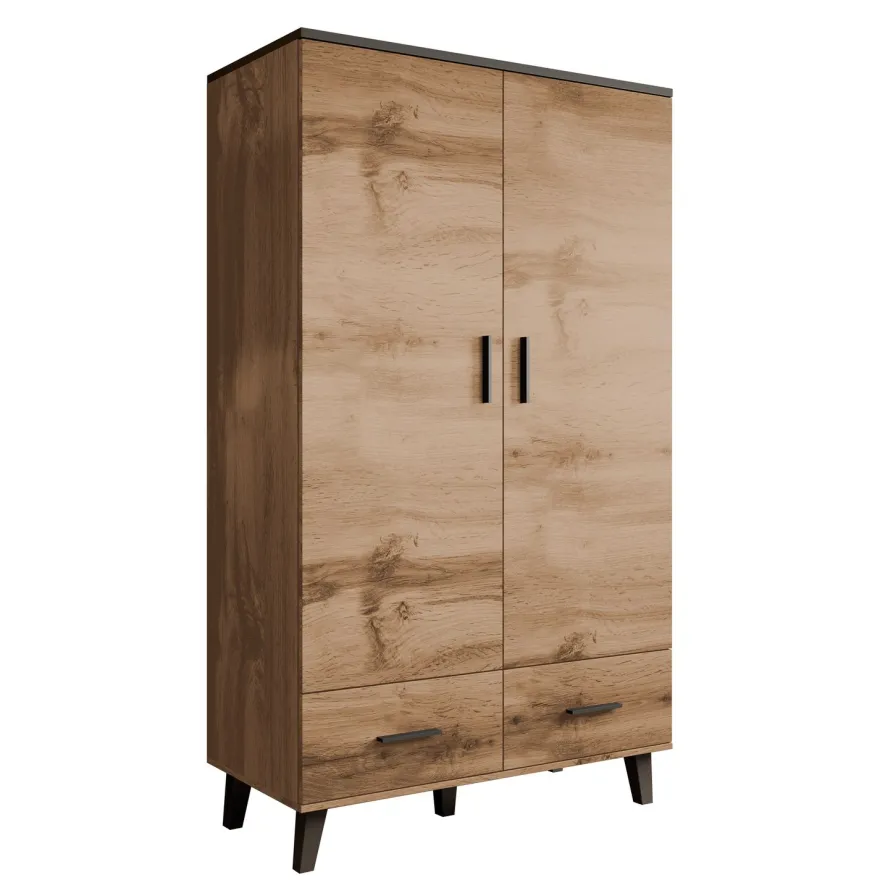 Vaatekaappi LOTTA II 2D2S, beige/musta (2704)
